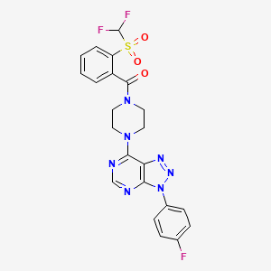 (2-((difluoromethyl)sulfonyl)phenyl)(4-(3-(4-fluorophenyl)-3H-[1,2,3]triazolo[4,5-d]pyrimidin-7-yl)piperazin-1-yl)methanone