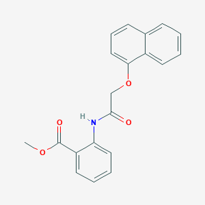 molecular formula C20H17NO4 B291448 Methyl 2-{[(naphthalen-1-yloxy)acetyl]amino}benzoate 