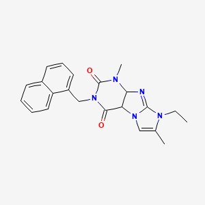 molecular formula C22H21N5O2 B2914501 8-ethyl-1,7-dimethyl-3-[(naphthalen-1-yl)methyl]-1H,2H,3H,4H,8H-imidazo[1,2-g]purine-2,4-dione CAS No. 876902-21-5