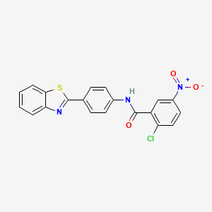 molecular formula C20H12ClN3O3S B2914512 N-[4-(1,3-benzothiazol-2-yl)phenyl]-2-chloro-5-nitrobenzamide CAS No. 313238-11-8