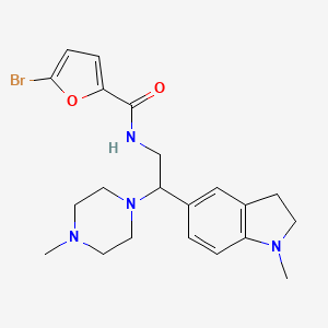 molecular formula C21H27BrN4O2 B2914517 5-bromo-N-(2-(1-methylindolin-5-yl)-2-(4-methylpiperazin-1-yl)ethyl)furan-2-carboxamide CAS No. 922089-35-8