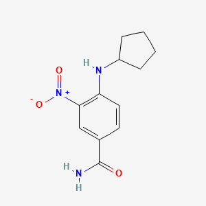 molecular formula C12H15N3O3 B2914521 4-(Cyclopentylamino)-3-nitrobenzamide CAS No. 850022-39-8
