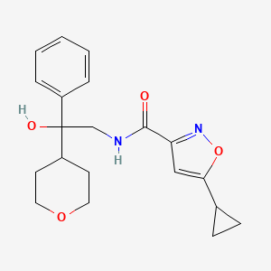 molecular formula C20H24N2O4 B2914524 5-cyclopropyl-N-(2-hydroxy-2-phenyl-2-(tetrahydro-2H-pyran-4-yl)ethyl)isoxazole-3-carboxamide CAS No. 2034239-30-8
