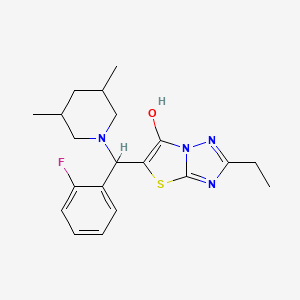 5-((3,5-Dimethylpiperidin-1-yl)(2-fluorophenyl)methyl)-2-ethylthiazolo[3,2-b][1,2,4]triazol-6-ol