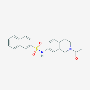 molecular formula C21H20N2O3S B2914529 N-(2-acetyl-1,2,3,4-tetrahydroisoquinolin-7-yl)naphthalene-2-sulfonamide CAS No. 955672-73-8