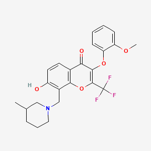 7-hydroxy-3-(2-methoxyphenoxy)-8-[(3-methylpiperidin-1-yl)methyl]-2-(trifluoromethyl)-4H-chromen-4-one