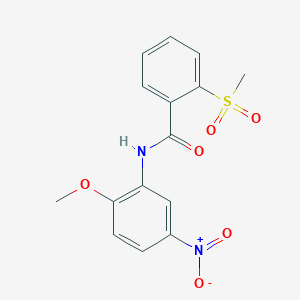 molecular formula C15H14N2O6S B2914537 N-(2-methoxy-5-nitrophenyl)-2-methylsulfonylbenzamide CAS No. 896266-76-5