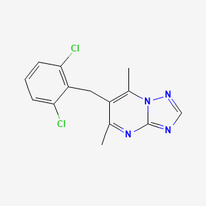 molecular formula C14H12Cl2N4 B2914551 6-(2,6-Dichlorobenzyl)-5,7-dimethyl[1,2,4]triazolo[1,5-a]pyrimidine CAS No. 477890-41-8