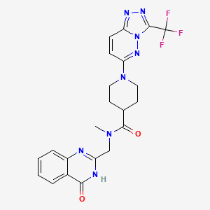 molecular formula C22H21F3N8O2 B2914557 N-methyl-N-[(4-oxo-3,4-dihydroquinazolin-2-yl)methyl]-1-[3-(trifluoromethyl)-[1,2,4]triazolo[4,3-b]pyridazin-6-yl]piperidine-4-carboxamide CAS No. 941057-08-5