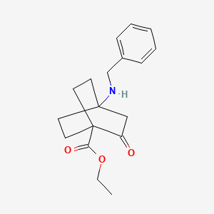 molecular formula C18H23NO3 B2914568 Ethyl 4-(benzylamino)-2-oxobicyclo[2.2.2]octane-1-carboxylate CAS No. 1207166-75-3
