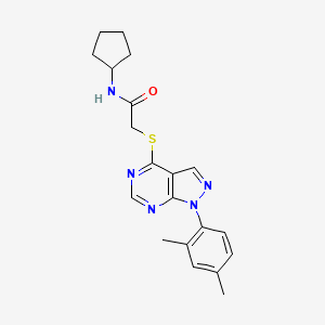 B2914571 N-cyclopentyl-2-[1-(2,4-dimethylphenyl)pyrazolo[3,4-d]pyrimidin-4-yl]sulfanylacetamide CAS No. 872590-35-7