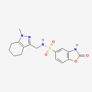 molecular formula C16H18N4O4S B2914593 N-((1-methyl-4,5,6,7-tetrahydro-1H-indazol-3-yl)methyl)-2-oxo-2,3-dihydrobenzo[d]oxazole-5-sulfonamide CAS No. 1448126-19-9