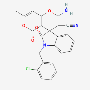 2'-amino-1-[(2-chlorophenyl)methyl]-7'-methyl-2,5'-dioxo-1,2-dihydro-5'H-spiro[indole-3,4'-pyrano[3,2-c]pyran]-3'-carbonitrile