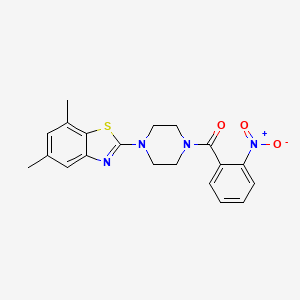 (4-(5,7-Dimethylbenzo[d]thiazol-2-yl)piperazin-1-yl)(2-nitrophenyl)methanone