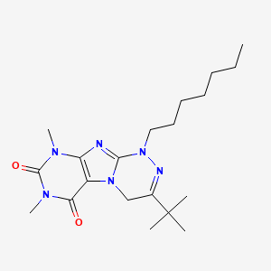 3-(tert-butyl)-1-heptyl-7,9-dimethyl-5,7,9-trihydro-4H-1,2,4-triazino[4,3-h]pu rine-6,8-dione