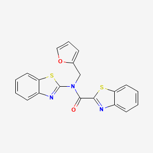 molecular formula C20H13N3O2S2 B2914598 N-(benzo[d]thiazol-2-yl)-N-(furan-2-ylmethyl)benzo[d]thiazole-2-carboxamide CAS No. 922385-30-6