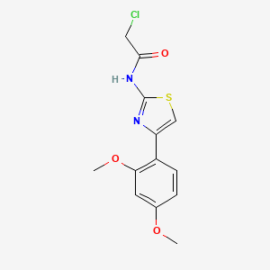 molecular formula C13H13ClN2O3S B2914599 2-chloro-N-[4-(2,4-dimethoxyphenyl)-1,3-thiazol-2-yl]acetamide CAS No. 131213-48-4