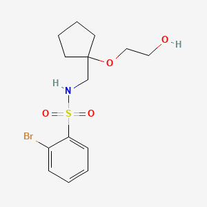 2-bromo-N-((1-(2-hydroxyethoxy)cyclopentyl)methyl)benzenesulfonamide