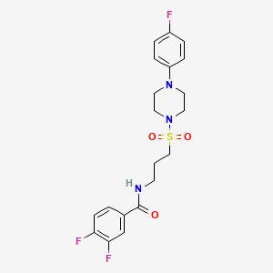 molecular formula C20H22F3N3O3S B2914611 3,4-difluoro-N-(3-((4-(4-fluorophenyl)piperazin-1-yl)sulfonyl)propyl)benzamide CAS No. 1021117-07-6