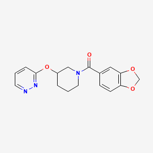 molecular formula C17H17N3O4 B2914613 Benzo[d][1,3]dioxol-5-yl(3-(pyridazin-3-yloxy)piperidin-1-yl)methanone CAS No. 2034583-21-4