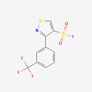 molecular formula C10H5F4NO2S2 B2914616 3-[3-(Trifluoromethyl)phenyl]-1,2-thiazole-4-sulfonyl fluoride CAS No. 2138192-91-1