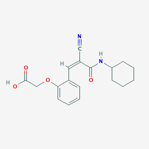 molecular formula C18H20N2O4 B2914627 2-[2-[(Z)-2-cyano-3-(cyclohexylamino)-3-oxoprop-1-enyl]phenoxy]acetic acid CAS No. 1054388-48-5