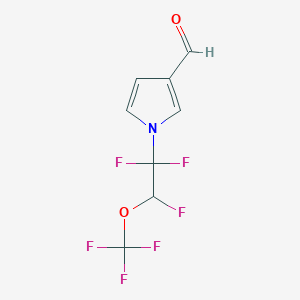 molecular formula C8H5F6NO2 B2914629 1-[1,1,2-Trifluoro-2-(trifluoromethoxy)ethyl]pyrrole-3-carbaldehyde CAS No. 2375272-98-1