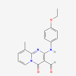 molecular formula C18H17N3O3 B2914632 2-((4-ethoxyphenyl)amino)-9-methyl-4-oxo-4H-pyrido[1,2-a]pyrimidine-3-carbaldehyde CAS No. 610756-83-7