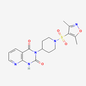 molecular formula C17H19N5O5S B2914633 3-(1-((3,5-dimethylisoxazol-4-yl)sulfonyl)piperidin-4-yl)pyrido[2,3-d]pyrimidine-2,4(1H,3H)-dione CAS No. 2034520-87-9