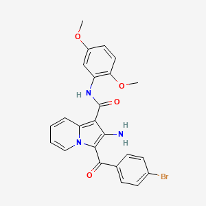 molecular formula C24H20BrN3O4 B2914635 2-amino-3-(4-bromobenzoyl)-N-(2,5-dimethoxyphenyl)indolizine-1-carboxamide CAS No. 903281-05-0