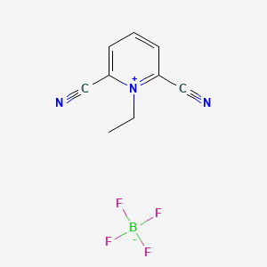 molecular formula C9H8BF4N3 B2914636 2,6-Dicyano-1-ethylpyridin-1-ium tetrafluoroborate CAS No. 54387-66-5
