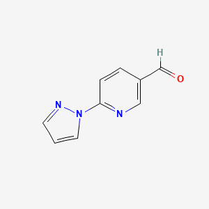 molecular formula C9H7N3O B2914637 6-(1H-Pyrazol-1-YL)nicotinaldehyde CAS No. 1097198-86-1
