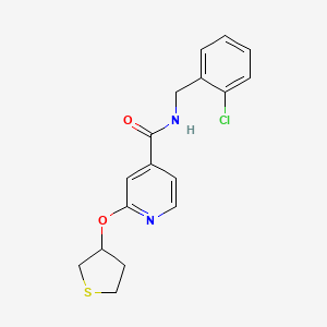 molecular formula C17H17ClN2O2S B2914642 N-(2-chlorobenzyl)-2-((tetrahydrothiophen-3-yl)oxy)isonicotinamide CAS No. 2034239-04-6
