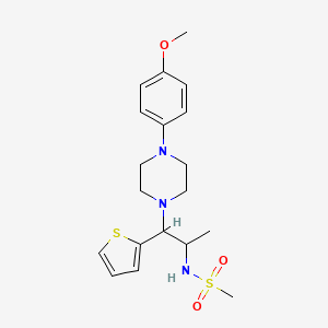 molecular formula C19H27N3O3S2 B2914647 N-(1-(4-(4-methoxyphenyl)piperazin-1-yl)-1-(thiophen-2-yl)propan-2-yl)methanesulfonamide CAS No. 847381-40-2