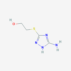 molecular formula C4H8N4OS B2914648 2-[(5-amino-1H-1,2,4-triazol-3-yl)sulfanyl]ethan-1-ol CAS No. 941867-93-2