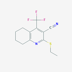 molecular formula C13H13F3N2S B2914651 2-(Ethylthio)-4-(trifluoromethyl)-5,6,7,8-tetrahydroquinoline-3-carbonitrile CAS No. 905773-10-6