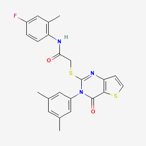 2-{[3-(3,5-dimethylphenyl)-4-oxo-3,4-dihydrothieno[3,2-d]pyrimidin-2-yl]sulfanyl}-N-(4-fluoro-2-methylphenyl)acetamide