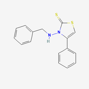 molecular formula C16H14N2S2 B2914660 3-(Benzylamino)-4-phenyl-1,3-thiazole-2-thione CAS No. 105687-44-3