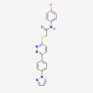 N-(4-fluorophenyl)-2-[6-(4-pyrazol-1-ylphenyl)pyridazin-3-yl]sulfanylacetamide