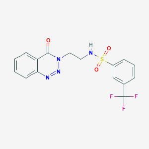 molecular formula C16H13F3N4O3S B2914674 N-(2-(4-oxobenzo[d][1,2,3]triazin-3(4H)-yl)ethyl)-3-(trifluoromethyl)benzenesulfonamide CAS No. 1903290-00-5
