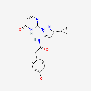 N-(3-cyclopropyl-1-(4-methyl-6-oxo-1,6-dihydropyrimidin-2-yl)-1H-pyrazol-5-yl)-2-(4-methoxyphenyl)acetamide