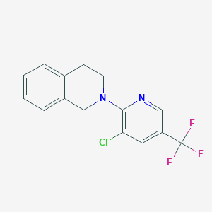 molecular formula C15H12ClF3N2 B2914685 2-[3-Chloro-5-(trifluoromethyl)-2-pyridinyl]-1,2,3,4-tetrahydroisoquinoline CAS No. 338956-56-2