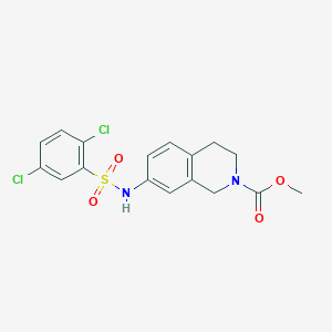 molecular formula C17H16Cl2N2O4S B2914693 methyl 7-(2,5-dichlorophenylsulfonamido)-3,4-dihydroisoquinoline-2(1H)-carboxylate CAS No. 1448057-26-8