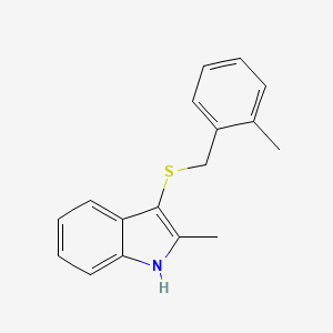 molecular formula C17H17NS B2914697 2-methyl-3-((2-methylbenzyl)thio)-1H-indole CAS No. 536702-23-5
