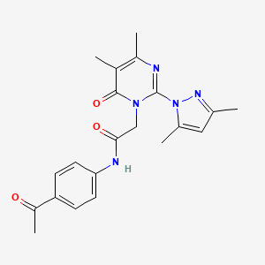 N-(4-acetylphenyl)-2-[2-(3,5-dimethylpyrazol-1-yl)-4,5-dimethyl-6-oxopyrimidin-1-yl]acetamide