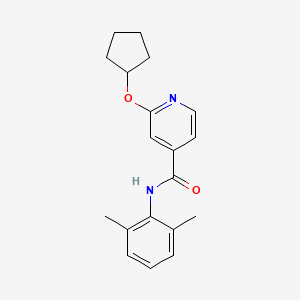 molecular formula C19H22N2O2 B2914700 2-(cyclopentyloxy)-N-(2,6-dimethylphenyl)isonicotinamide CAS No. 2034298-61-6