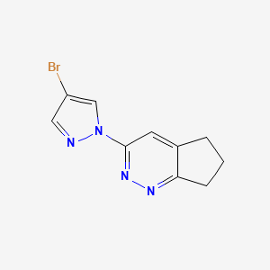 molecular formula C10H9BrN4 B2914702 4-bromo-1-{5H,6H,7H-cyclopenta[c]pyridazin-3-yl}-1H-pyrazole CAS No. 2320225-35-0