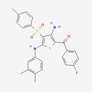 (3-Amino-5-((3,4-dimethylphenyl)amino)-4-tosylthiophen-2-yl)(4-fluorophenyl)methanone