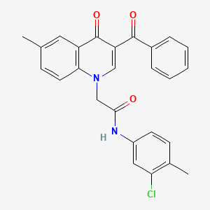 molecular formula C26H21ClN2O3 B2914709 2-(3-benzoyl-6-methyl-4-oxo-1,4-dihydroquinolin-1-yl)-N-(3-chloro-4-methylphenyl)acetamide CAS No. 895653-04-0