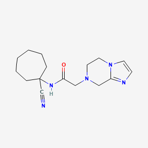 molecular formula C16H23N5O B2914713 N-(1-cyanocycloheptyl)-2-{5H,6H,7H,8H-imidazo[1,2-a]pyrazin-7-yl}acetamide CAS No. 1795495-84-9